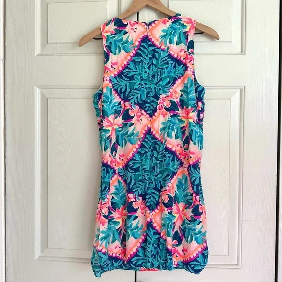 Lilly Pulitzer Sleeveless Pink and Blue Floral Romper - Picture 7 of 14